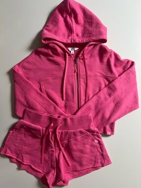JoyLab Matching Set Hoodie And Shorts, Pink, Size S